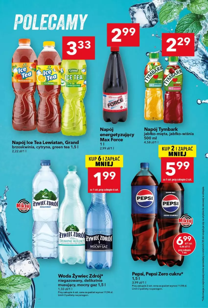 Gazetka promocyjna Lewiatan - Gazetka ogólnopolska - ważna 16.07 do 22.07.2026 - strona 6 - produkty: Gra, Ice tea, Mięta, Mus, Napój, Pepsi, Tymbark, Woda