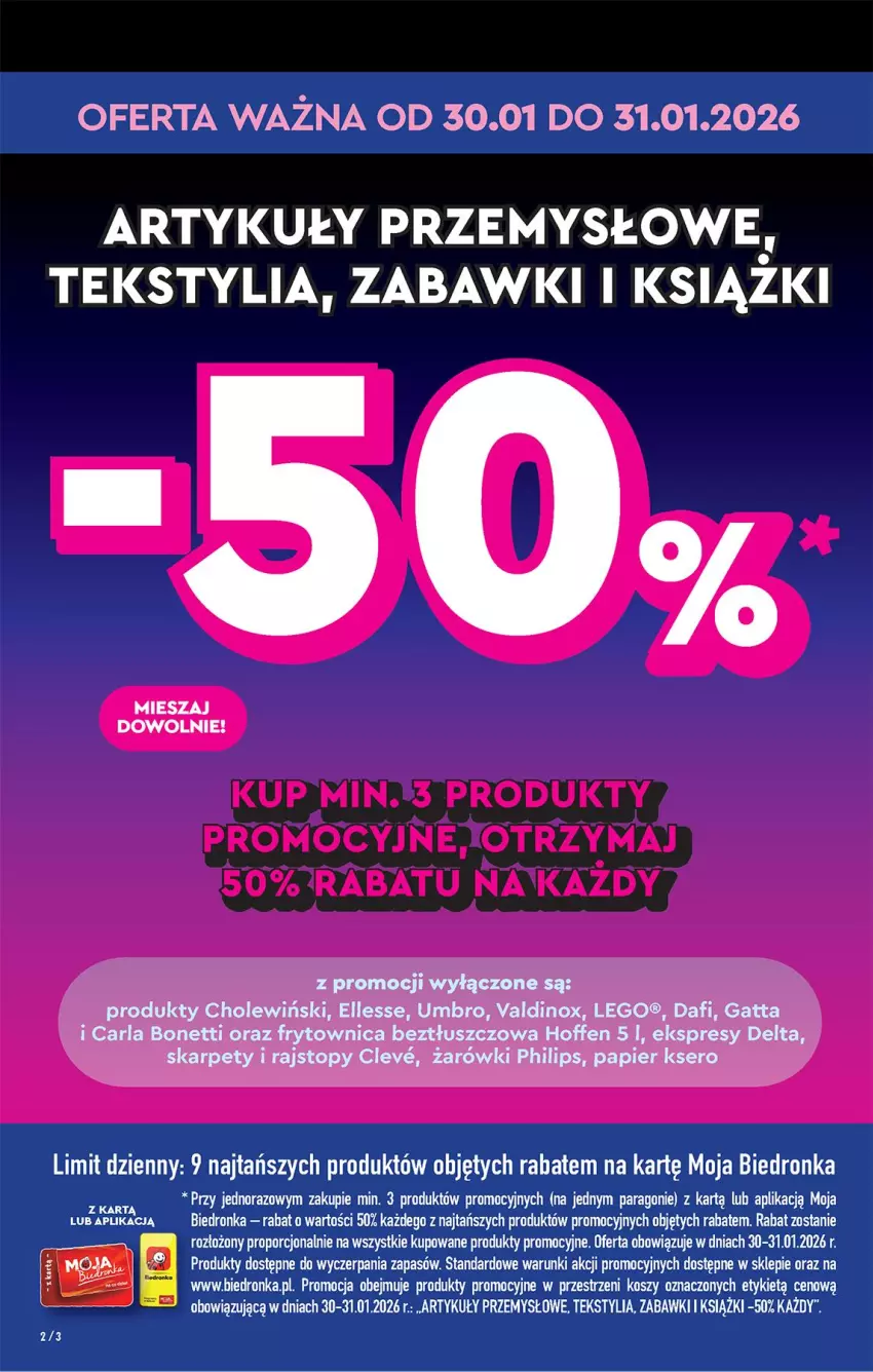 Gazetka promocyjna Biedronka - Gazetka - ważna 30.01 do 06.02.2026 - strona 2 - produkty: Gatta, Karp, Kosz, LEGO, Papier, Philips, Por, Rajstopy, Ser, Top