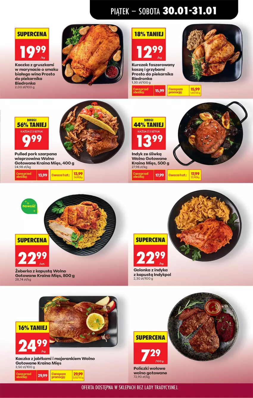 Gazetka promocyjna Biedronka - Gazetka - ważna 30.01 do 06.02.2026 - strona 25 - produkty: Fa, Golonka z indyka, Jabłka, Kaczka, Kapustą, Kurczak, Piekarnik, Policzki wołowe, Por, Wieprzowina