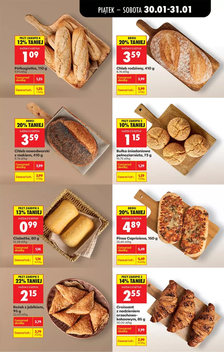 Gazetka promocyjna Biedronka - Gazetka - ważna 30.01 do 06.02.2026 - strona 27 - produkty: Bagietka, Bułka, Chleb, Ciabatta, Croissant, Danio, Fa, Kakao, Półbagietka