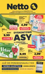 Gazetka promocyjna Netto - Gazetka spożywcza 3.03-9.03 - Gazetka - ważna od 09.03 do 09.03.2022 - strona 1 - produkty: Papier, Ogórek, Mlekovita, Papier toaletowy, Velvet, Schab wieprzowy, Mleko