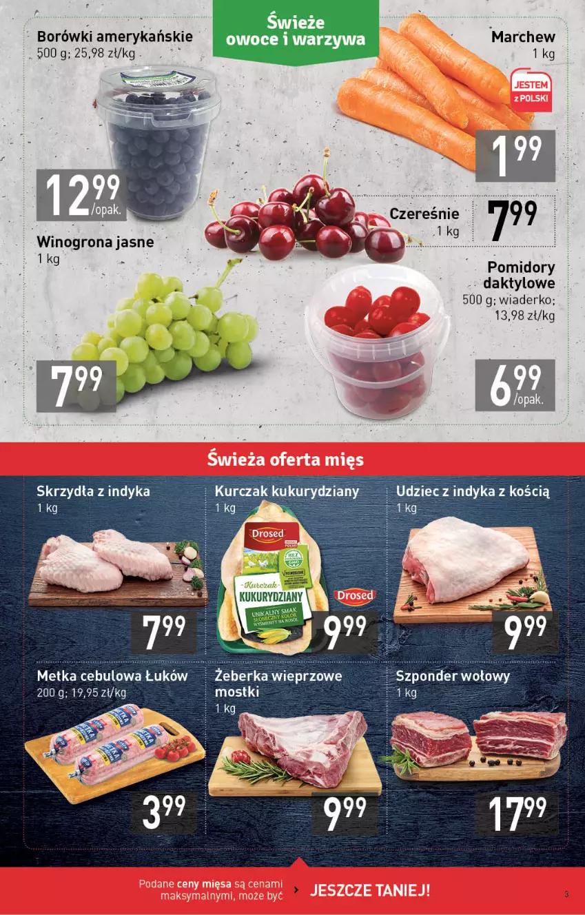 Gazetka promocyjna Stokrotka - Market - ważna 22.07 do 28.07.2021 - strona 3 - produkty: Kurczak, Owoce, Pomidory, Udziec z indyka, Warzywa, Wino