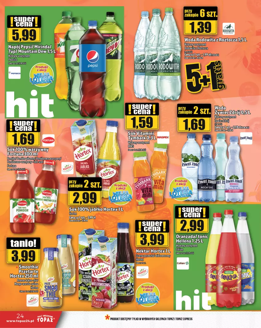 Gazetka promocyjna Topaz - Gazetka - ważna 19.09 do 25.09.2024 - strona 24 - produkty: Brit, Brita, Hortex, LG, Magnez, Napój, Nektar, Pepsi, Por, Top