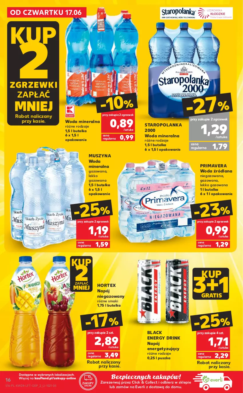 Gazetka promocyjna Kaufland - OFERTA TYGODNIA - ważna 17.06 do 23.06.2021 - strona 16 - produkty: Gra, Hortex, Lack, LANA, Mus, Napój, Napój niegazowany, Piec, Prima, Primavera, Staropolanka, Szyna, Woda, Woda mineralna