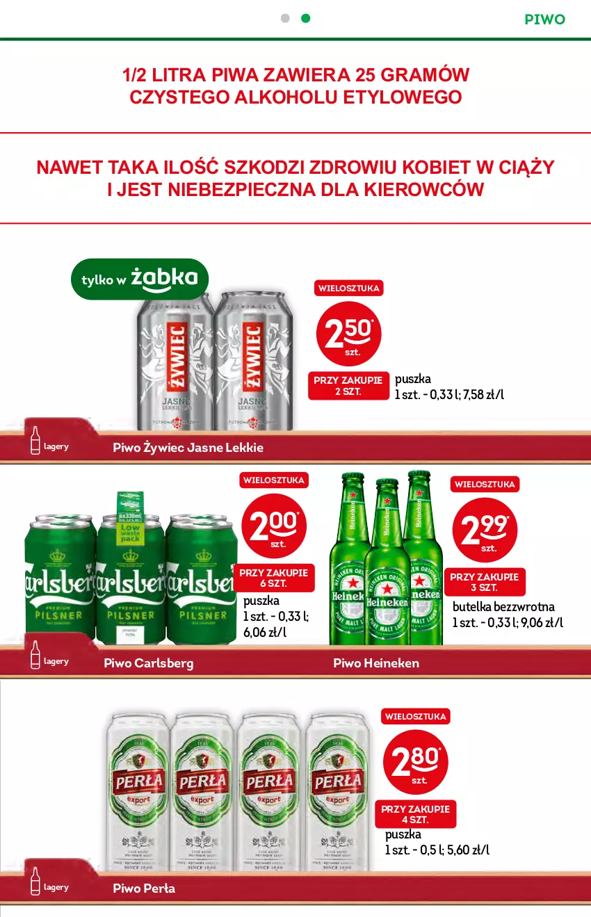 Gazetka promocyjna Żabka - ważna 15.12 do 21.12.2021 - strona 29 - produkty: Carlsberg, Gra, Heineken, Perła, Piec, Piwa, Piwo