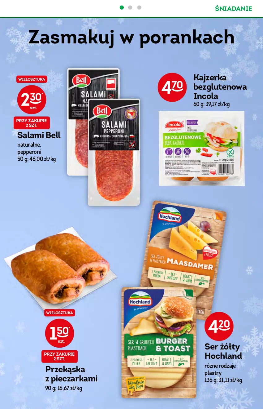 Gazetka promocyjna Żabka - ważna 15.12 do 21.12.2021 - strona 39 - produkty: Bell, Hochland, Kajzerka, Piec, Pieczarka, Por, Salami, Ser