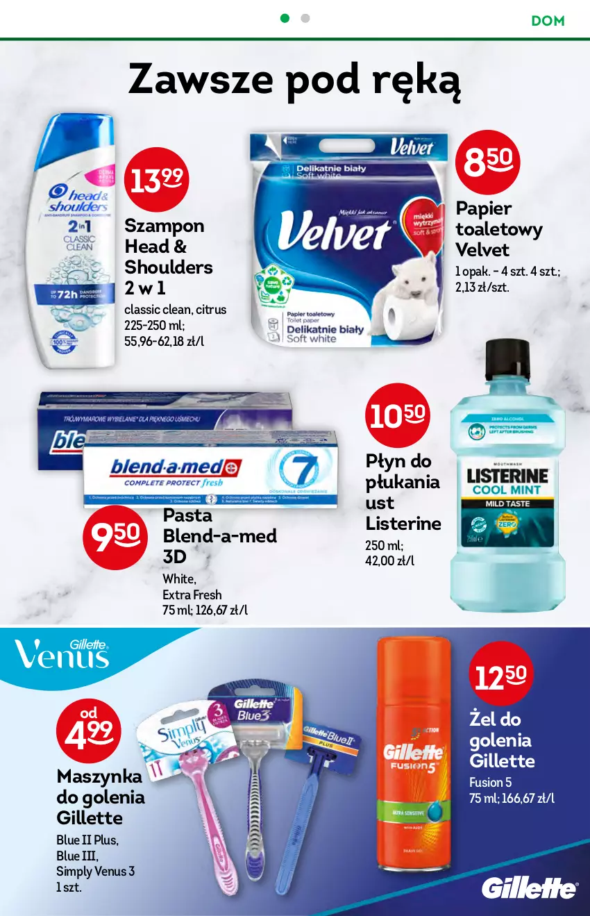 Gazetka promocyjna Żabka - ważna 15.12 do 21.12.2021 - strona 52 - produkty: Blend-a-Med, Fusion, Gillette, Listerine, Maszynka, Maszynka do golenia, Papier, Papier toaletowy, Płyn do płukania, Szampon, Szynka, Velvet, Venus