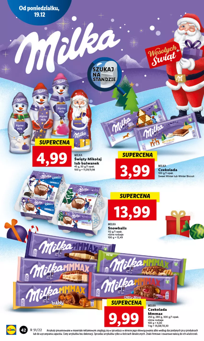 Gazetka promocyjna Lidl - GAZETKA - ważna 19.12 do 21.12.2022 - strona 48 - produkty: Czekolada, Milka