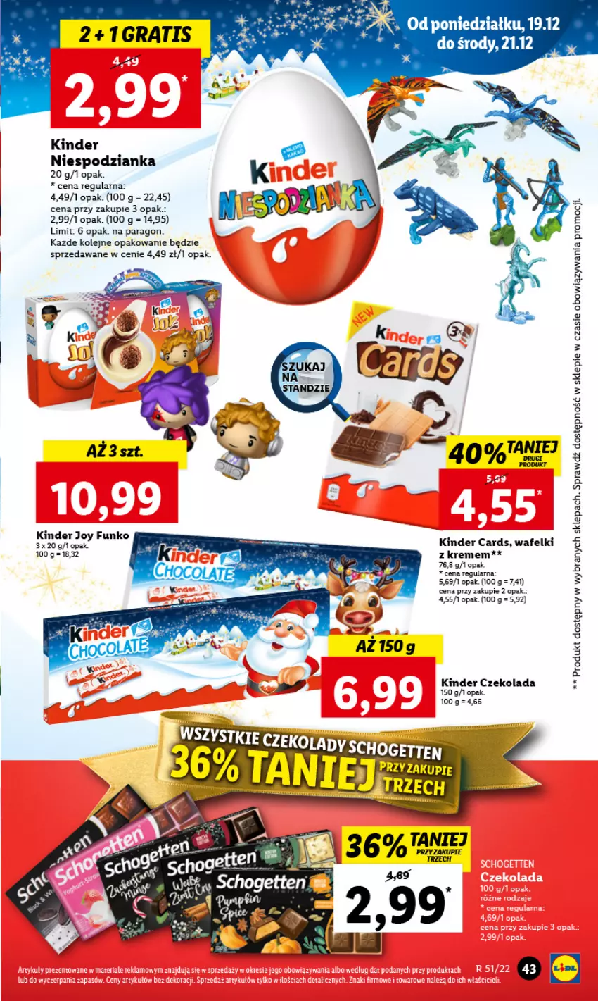 Gazetka promocyjna Lidl - GAZETKA - ważna 19.12 do 21.12.2022 - strona 49 - produkty: Czekolada, Kinder, Olej