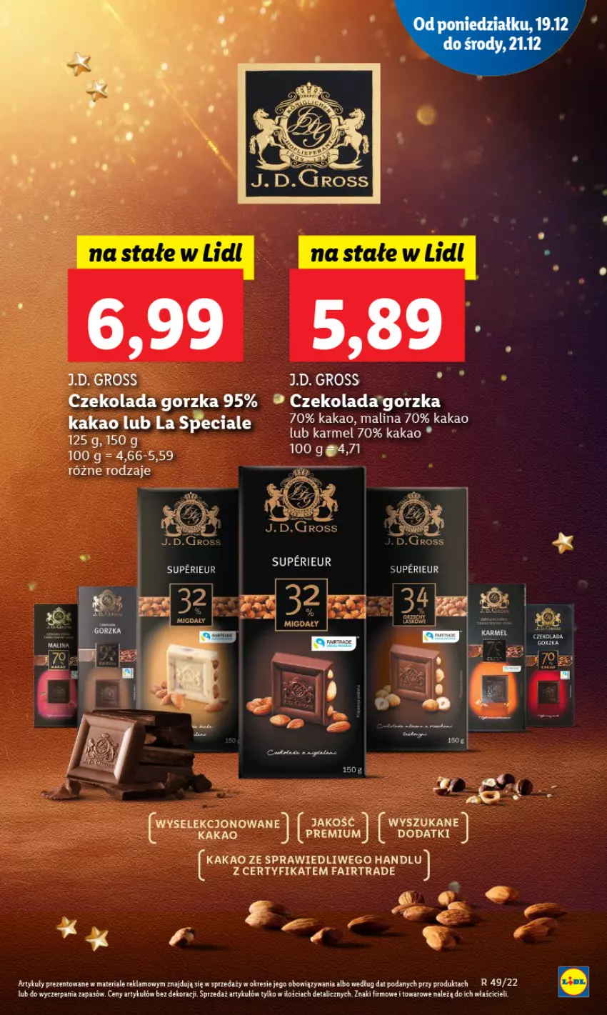 Gazetka promocyjna Lidl - GAZETKA - ważna 19.12 do 21.12.2022 - strona 61 - produkty: Czekolada, Czekolada gorzka, Fa, Kakao