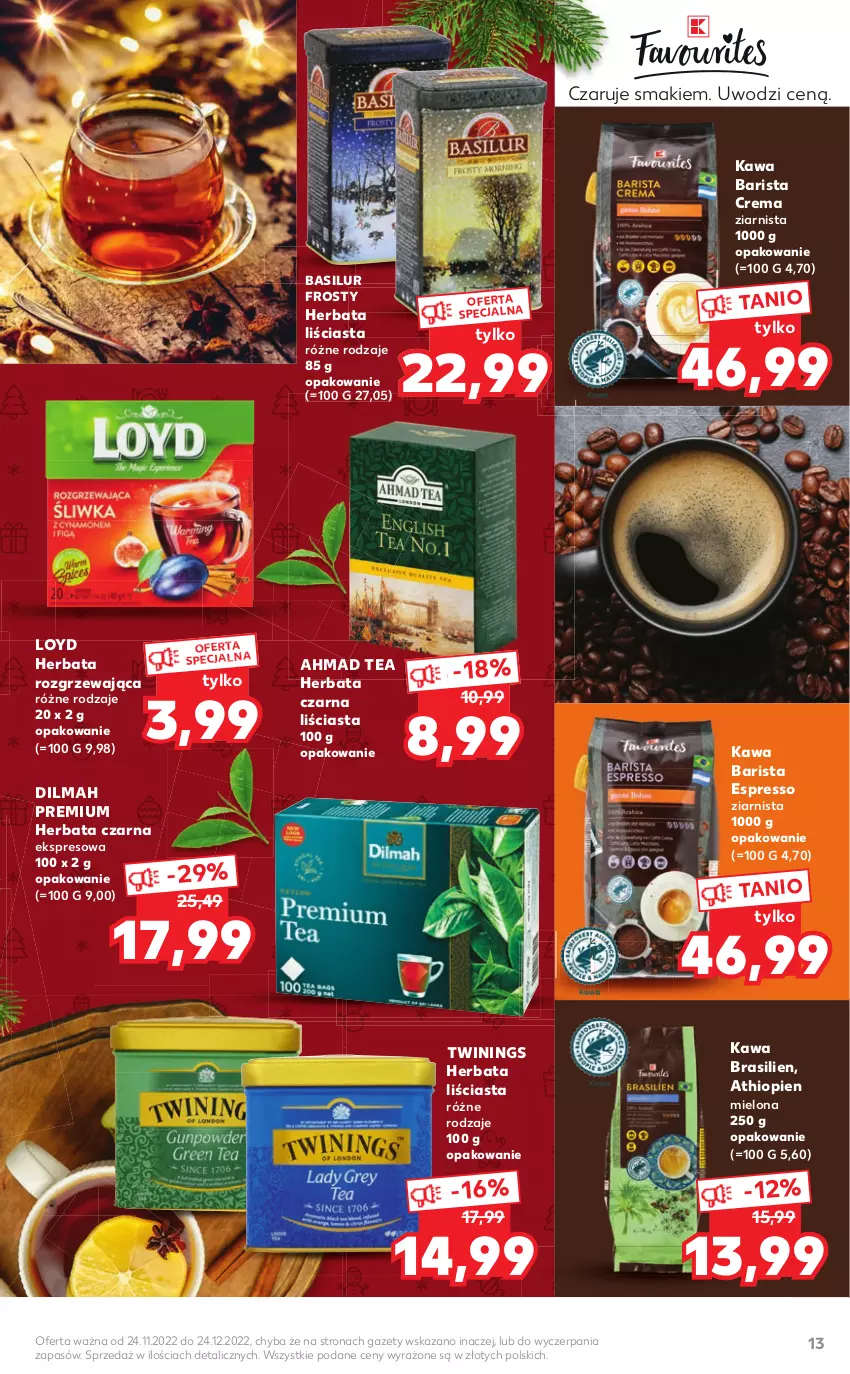 Gazetka promocyjna Kaufland - Katalog Regionalne Produkty - ważna 24.11 do 24.12.2022 - strona 13 - produkty: Dilmah, Herbata, Herbata czarna, Kawa, Loyd