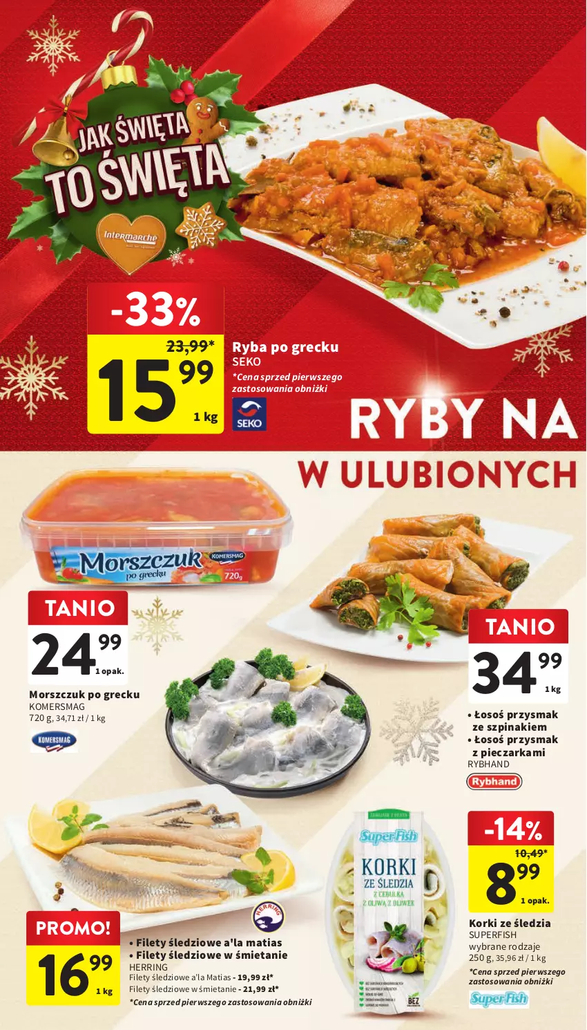 Gazetka promocyjna Intermarche - Gazetka Intermarche - ważna 19.12 do 23.12.2023 - strona 14 - produkty: Piec, Pieczarka, Ryba, Ryba po grecku, SEKO, Szpinak