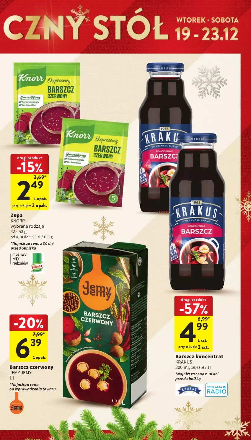 Gazetka promocyjna Intermarche - Gazetka Intermarche - ważna 19.12 do 23.12.2023 - strona 7 - produkty: Knorr, Krakus, Zupa