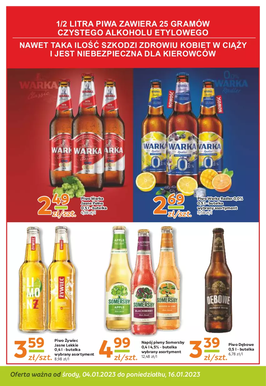 Gazetka promocyjna Gama - Gazetka Gama - ważna 04.01 do 16.01.2023 - strona 10 - produkty: Gra, Napój, Piec, Piwa, Piwo, Radler, Somersby, Warka