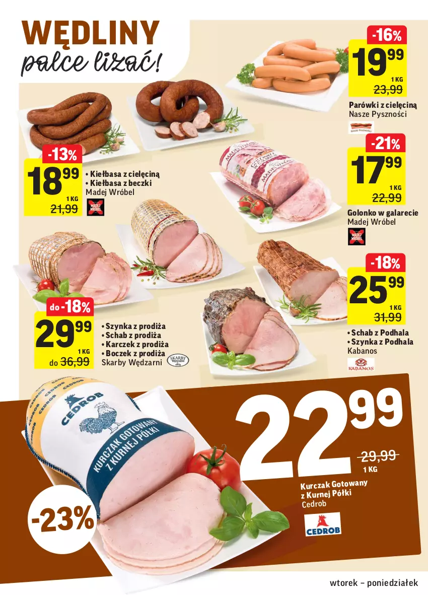 Gazetka promocyjna Intermarche - Gazetka promocyjna - ważna 27.07 do 02.08.2021 - strona 10 - produkty: Boczek, Gala, Kabanos, Kiełbasa, Kurczak, Madej Wróbel, Parówki, Szynka