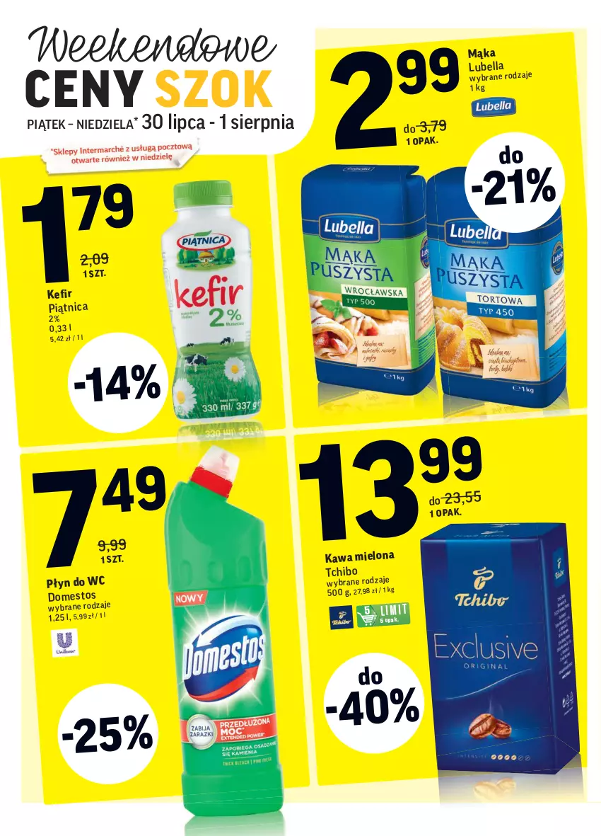 Gazetka promocyjna Intermarche - Gazetka promocyjna - ważna 27.07 do 02.08.2021 - strona 39 - produkty: Bell, Bella, Kawa, Kawa mielona, Kefir, Lubella, Mąka, Piątnica, Tchibo