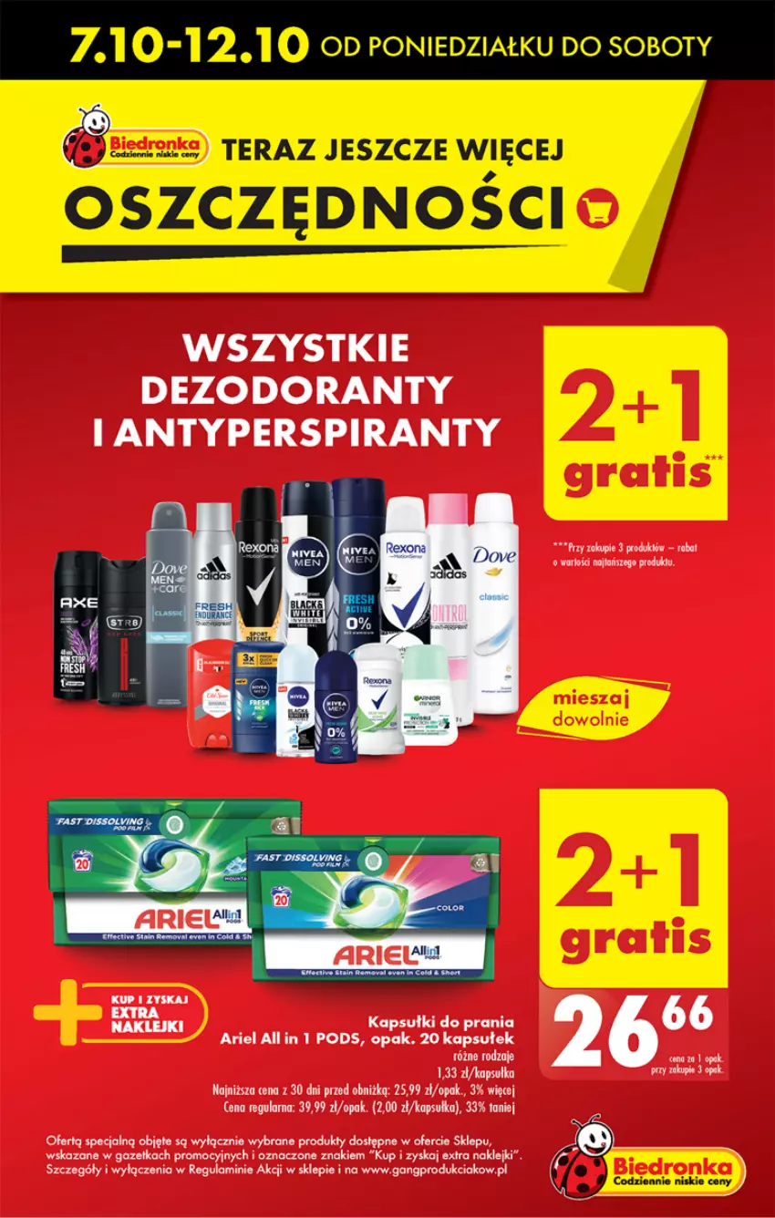 Gazetka promocyjna Biedronka - Od Poniedziałku - ważna 07.10 do 12.10.2024 - strona 11 - produkty: Antyperspirant, Ariel, Dezodorant, Kapsułki do prania, Klej, Tera