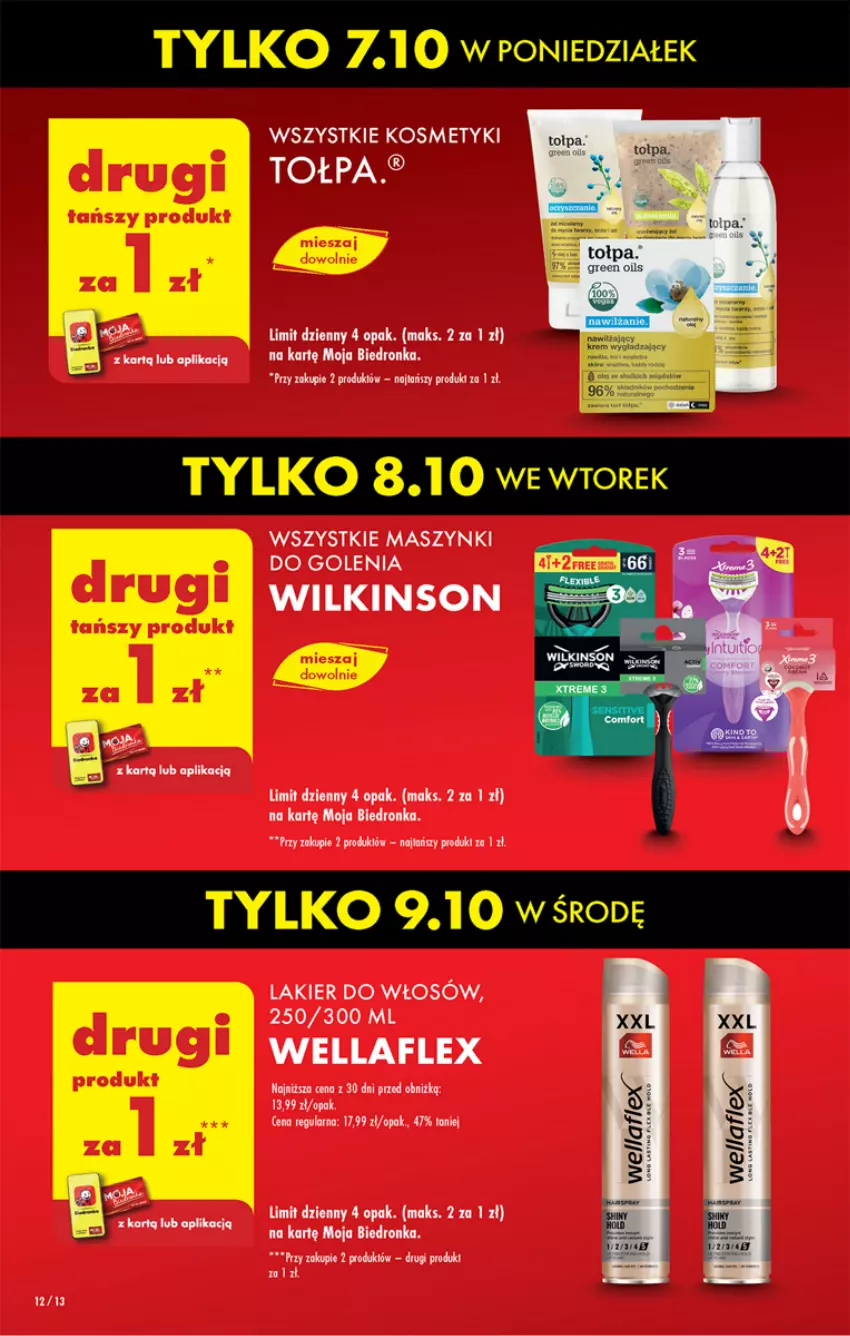 Gazetka promocyjna Biedronka - Od Poniedziałku - ważna 07.10 do 12.10.2024 - strona 12 - produkty: Lakier, Lakier do włosów, Wella, Wellaflex