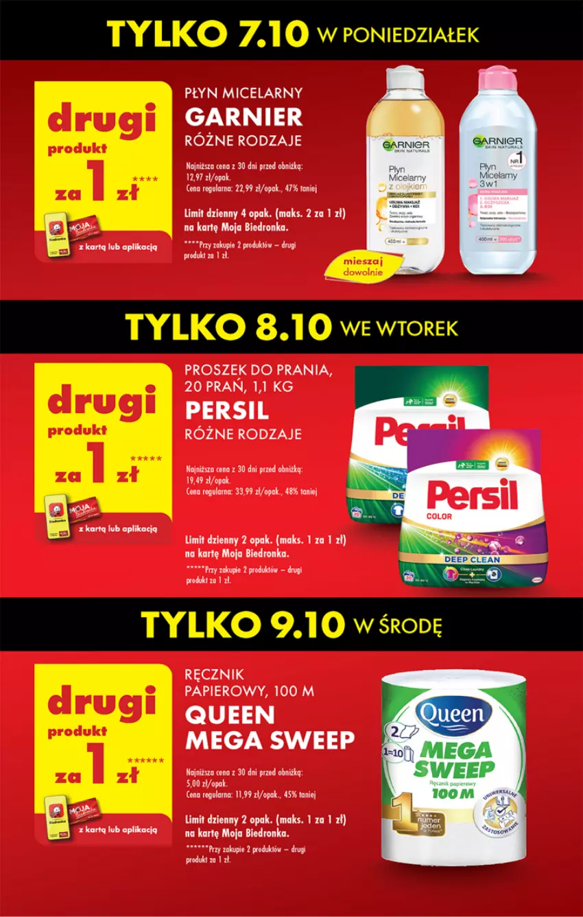 Gazetka promocyjna Biedronka - Od Poniedziałku - ważna 07.10 do 12.10.2024 - strona 13 - produkty: Garnier, Kiwi, Papier, Persil, Płyn micelarny, Proszek do prania, Ręcznik