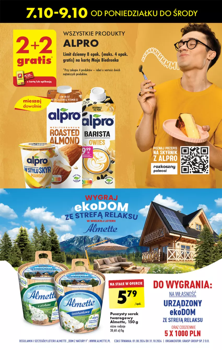 Gazetka promocyjna Biedronka - Od Poniedziałku - ważna 07.10 do 12.10.2024 - strona 29 - produkty: Almette, Alpro, Gra, Kosz, Ser, Serek