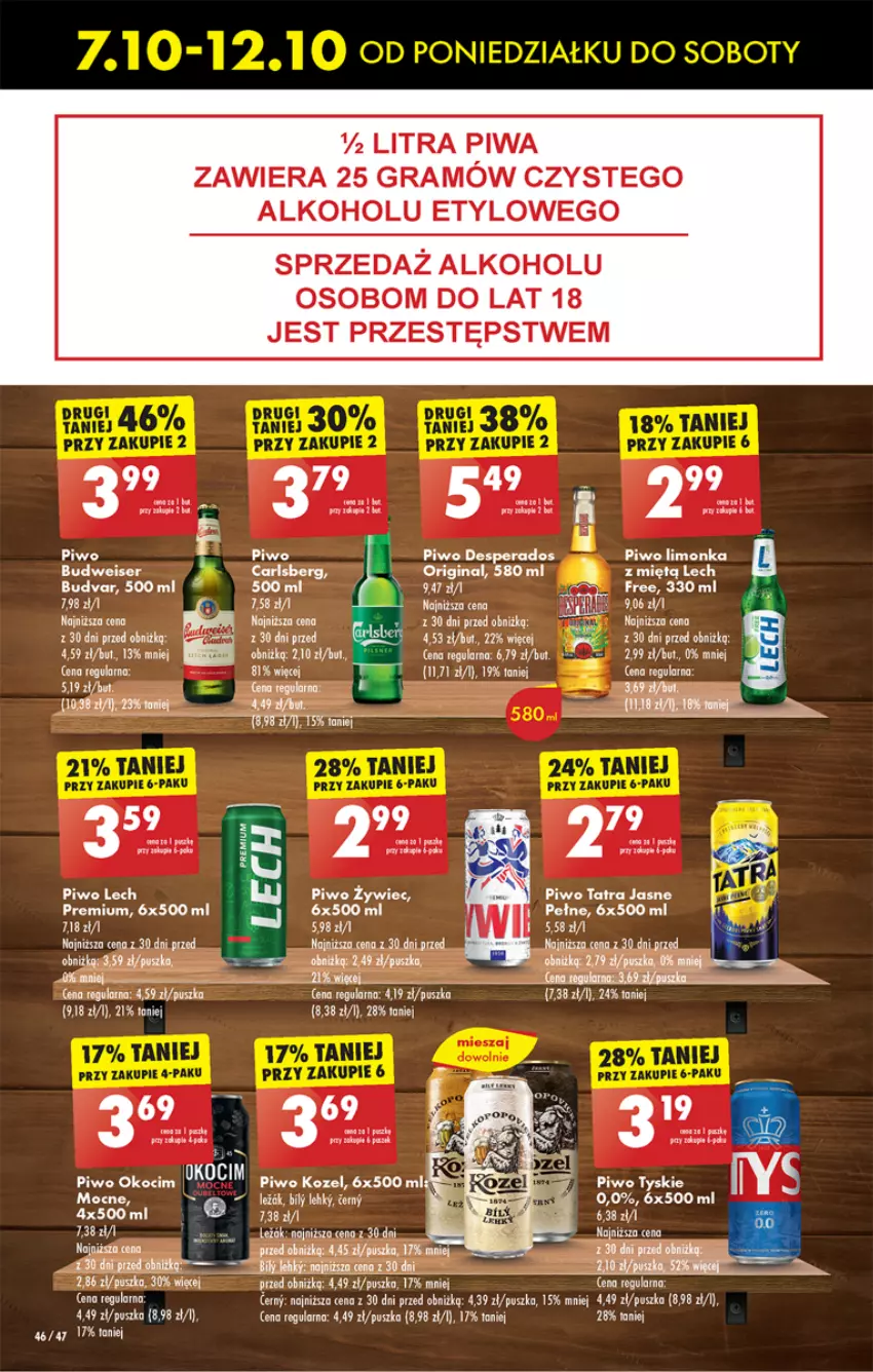 Gazetka promocyjna Biedronka - Od Poniedziałku - ważna 07.10 do 12.10.2024 - strona 54 - produkty: Carlsberg, Desperados, Gin, Gra, Koc, Limonka, Okocim, Piwa, Piwo, Ser, Tatra, Tyskie