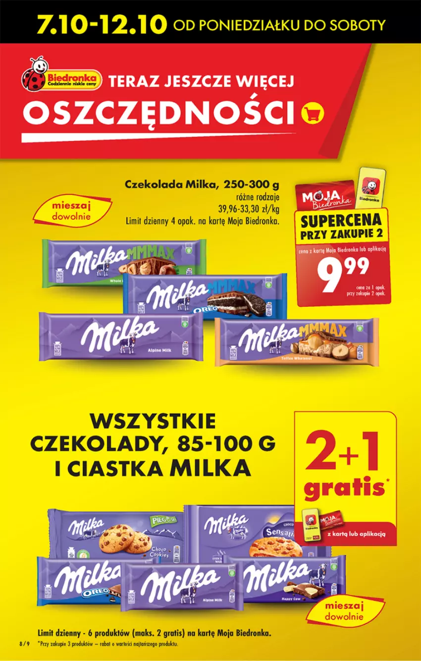 Gazetka promocyjna Biedronka - Od Poniedziałku - ważna 07.10 do 12.10.2024 - strona 8 - produkty: Ciastka, Czekolada, Gra, Milka, Tera