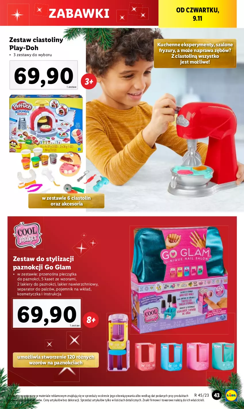 Gazetka promocyjna Lidl - GAZETKA - ważna 06.11 do 10.11.2023 - strona 45 - produkty: Kosmetyczka, Lakier, Piec, Pieczątka, Play-Doh, Pojemnik, Szal