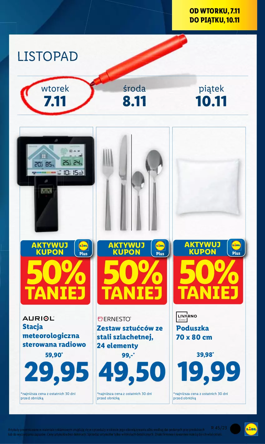 Gazetka promocyjna Lidl - GAZETKA - ważna 06.11 do 10.11.2023 - strona 5 - produkty: Poduszka, Top, Zestaw sztućców