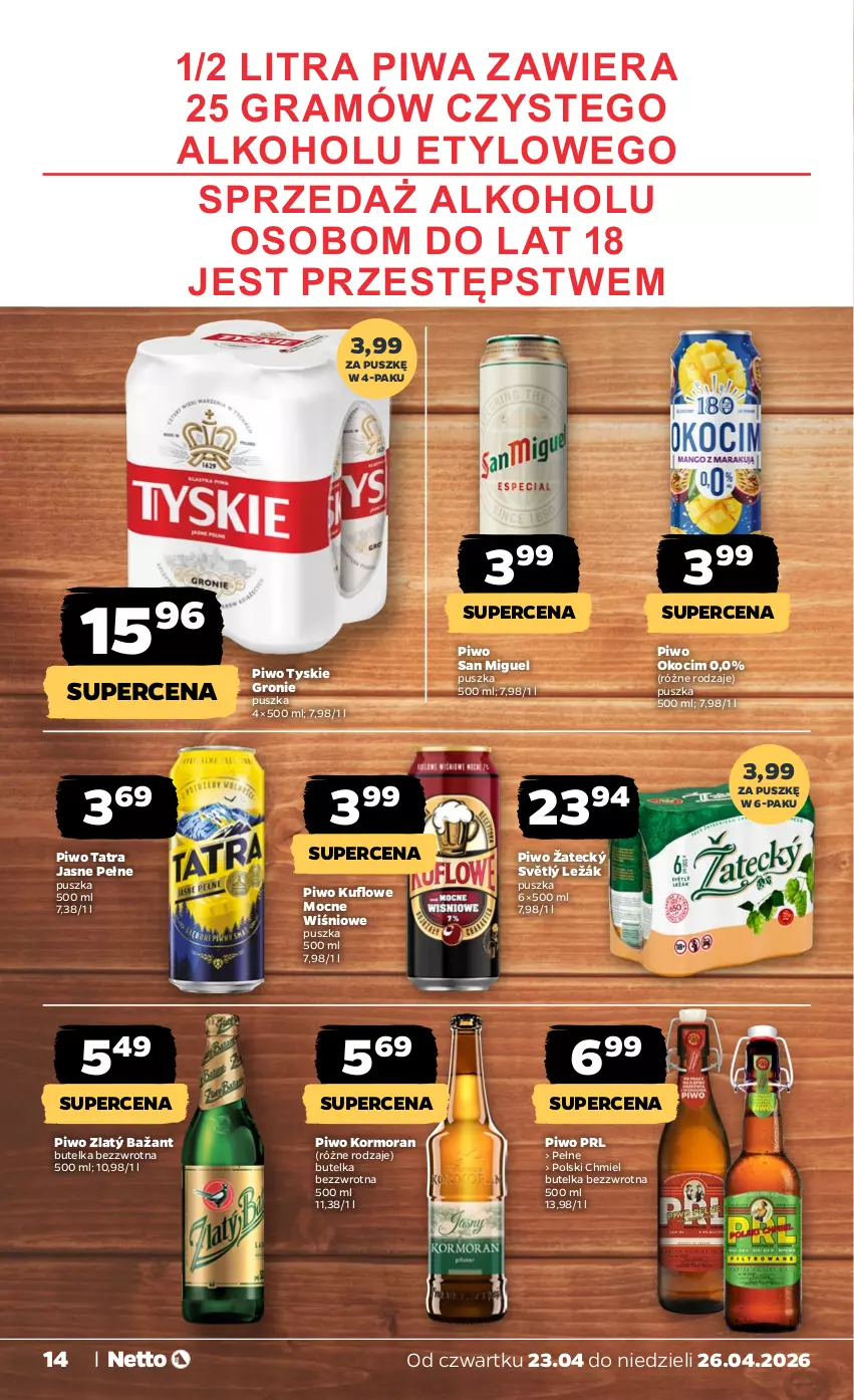 Gazetka promocyjna Netto - Od Czwartku - ważna 23.04 do 26.04.2026 - strona 14 - produkty: Gra, Grill, Koc, Okocim, Piwa, Piwo, Tatra, Tyskie