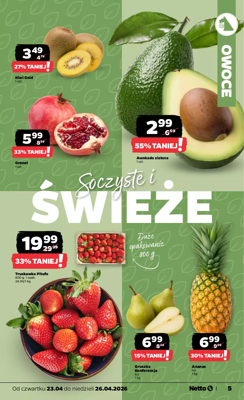 Gazetka promocyjna Netto - Od Czwartku - ważna 23.04 do 26.04.2026 - strona 5 - produkty: Ananas, Gra, Granat, Kiwi, Owoce