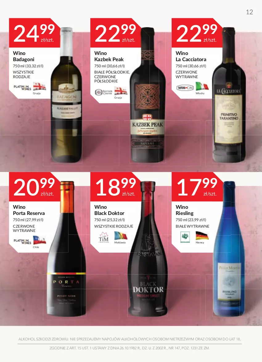 Gazetka promocyjna Stokrotka - Oferta alkoholowa - ważna 14.10 do 09.11.2021 - strona 12 - produkty: Lack, Por, Ser, Wino