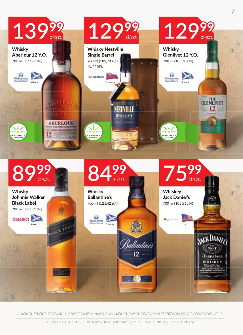 Gazetka promocyjna Stokrotka - Oferta alkoholowa - ważna 14.10 do 09.11.2021 - strona 7 - produkty: Johnnie Walker, Koc, Lack, Whiskey, Whisky