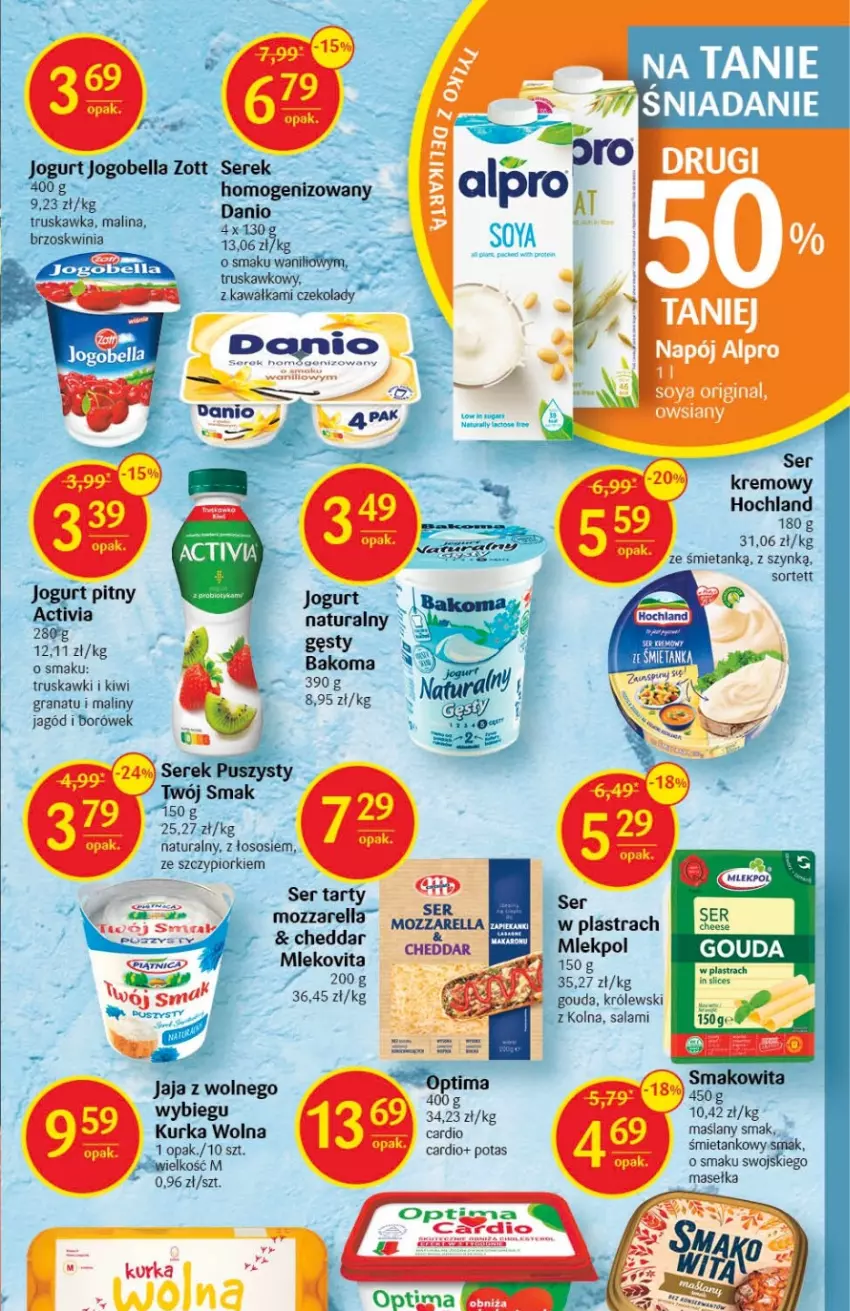 Gazetka promocyjna Delikatesy Centrum - Gazetka DC43 - ważna 03.11 do 09.11.2022 - strona 17 - produkty: Bakoma, Bell, Bella, Cheddar, Danio, Gin, Gouda, Gra, Granat, Hochland, Jaja, Jogobella, Jogurt, Jogurt pitny, Kawa, Kiwi, Królewski, Maliny, Mleko, Mlekovita, Mozzarella, Salami, Ser, Serek, Serek puszysty, Sos, Truskawki, Twój Smak, Zott