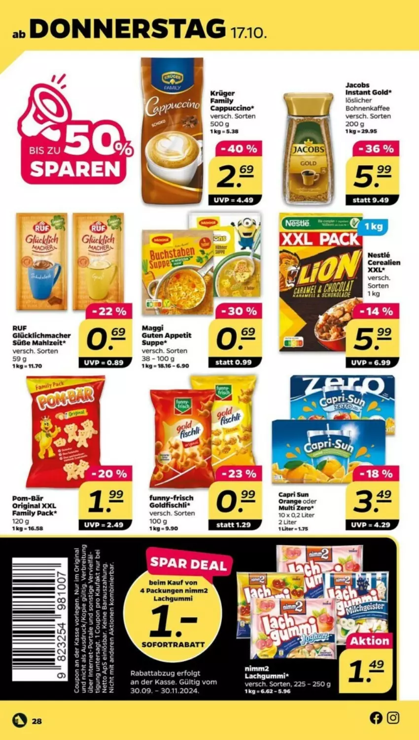 Gazetka promocyjna Netto - ważna 14.10 do 21.10.2024 - strona 21 - produkty: Cappuccino, Fa, Gin, Jacobs, LG, Maggi, Nimm2