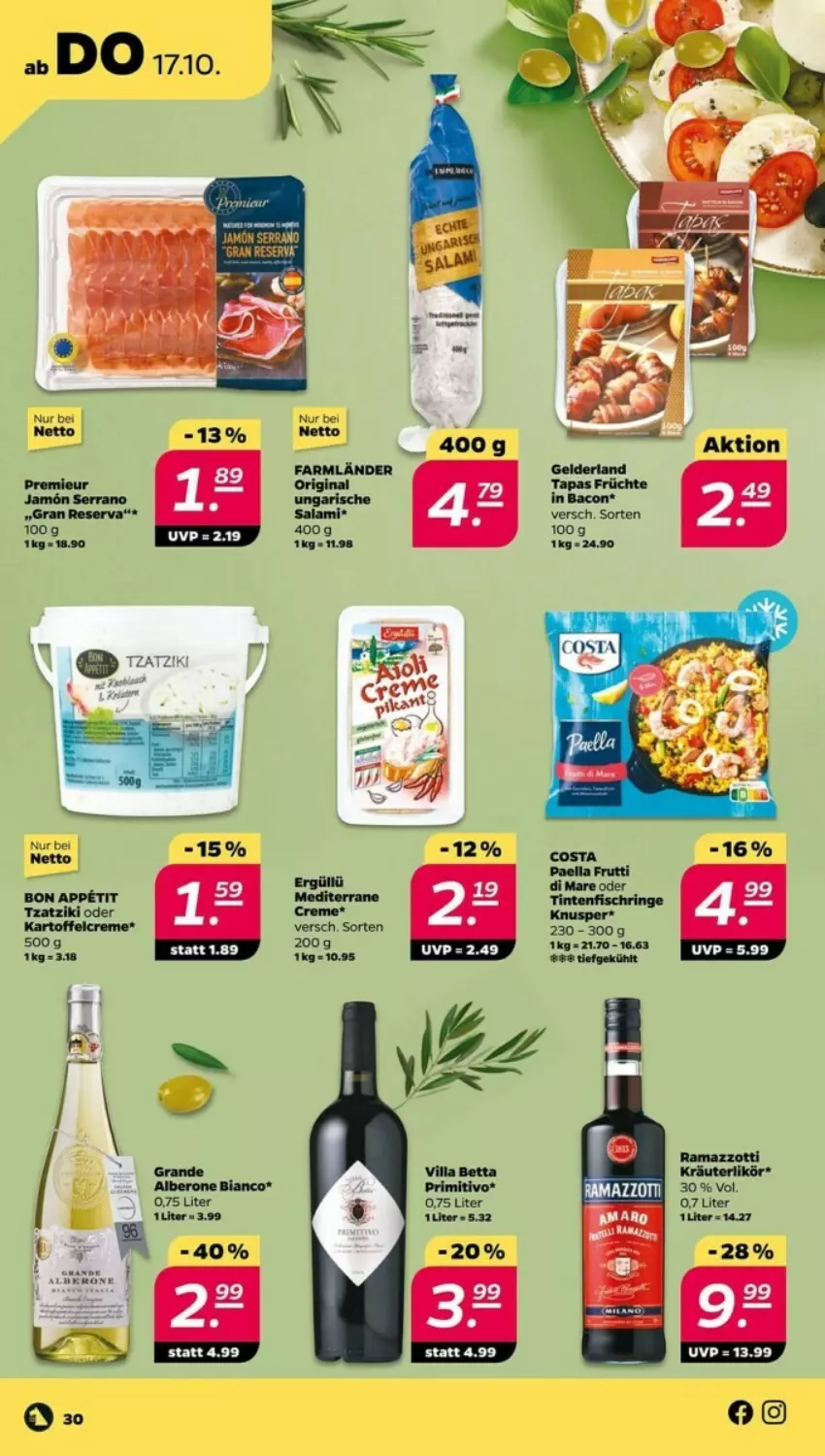 Gazetka promocyjna Netto - ważna 14.10 do 21.10.2024 - strona 24 - produkty: Fa, Gin, Gra, Jamón serrano, Salami, Ser