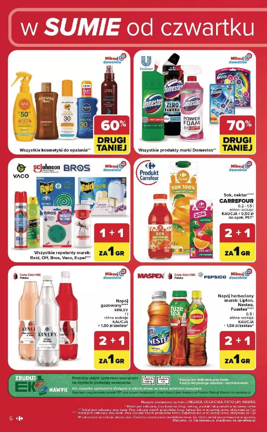 Gazetka promocyjna Carrefour - Gazetka Carrefour, Market w SUMIE od czwartku WEEKEND OKAZJI - ważna 23.07 do 25.07.2026 - strona 6 - produkty: Domestos, Fa, Jaja, Lipton, Napój, Nektar, Nestea, Pepsi, Sok