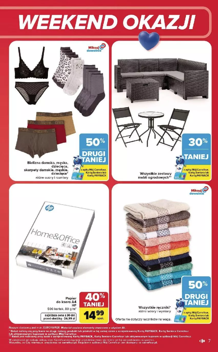 Gazetka promocyjna Carrefour - Gazetka Carrefour, Market w SUMIE od czwartku WEEKEND OKAZJI - ważna 23.07 do 25.07.2026 - strona 7 - produkty: Bielizna, Dzieci, HP, Karp, Papier, Ser