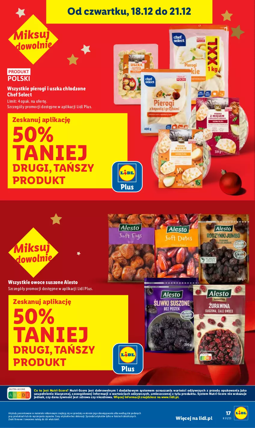 Gazetka promocyjna Lidl - GAZETKA - ważna 18.12 do 21.12.2025 - strona 17 - produkty: Owoce, Owoce suszone, Pierogi