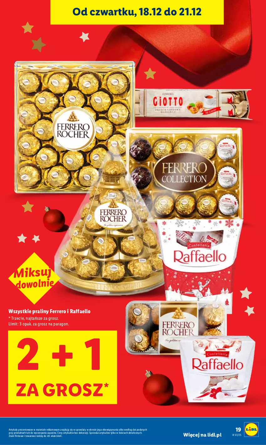 Gazetka promocyjna Lidl - GAZETKA - ważna 18.12 do 21.12.2025 - strona 19 - produkty: Fa, Ferrero, Praliny, Raffaello