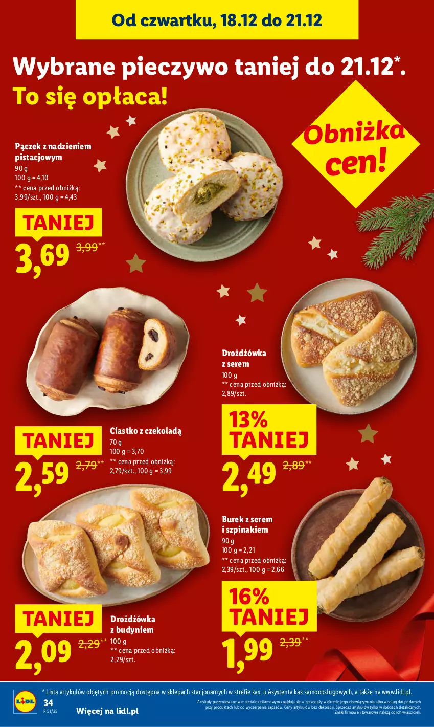 Gazetka promocyjna Lidl - GAZETKA - ważna 18.12 do 21.12.2025 - strona 36 - produkty: Pączek, Piec, Pieczywo, Ser, Szpinak