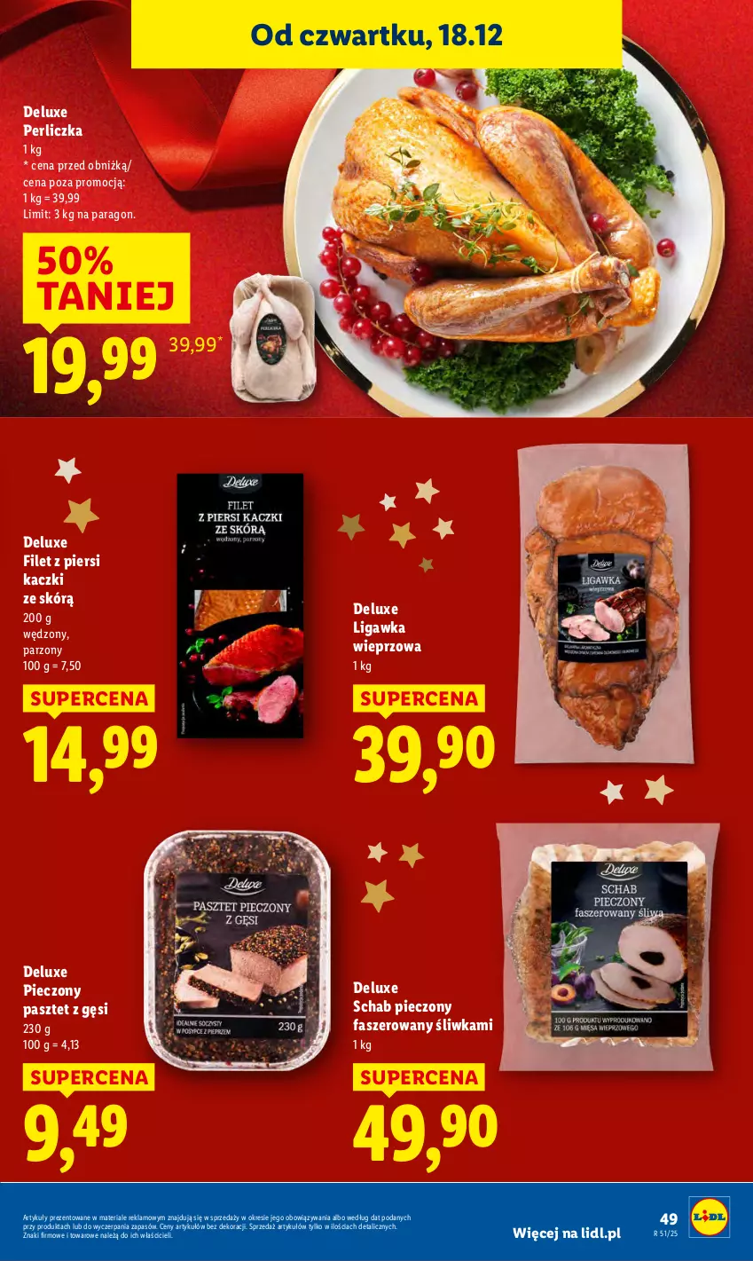 Gazetka promocyjna Lidl - GAZETKA - ważna 18.12 do 21.12.2025 - strona 51 - produkty: Fa, Filet z piersi kaczki, Pasztet, Perliczka, Piec, Schab pieczony