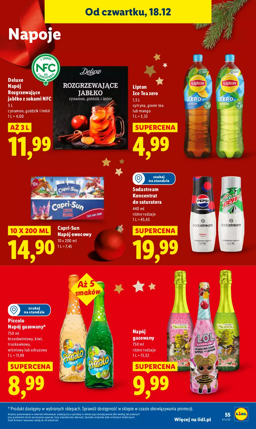 Gazetka promocyjna Lidl - GAZETKA - ważna 18.12 do 21.12.2025 - strona 57 - produkty: Arbuz, Ice tea, Imbir, Kiwi, Lipton, Mango, Napój, Napój gazowany, Napoje, Sok
