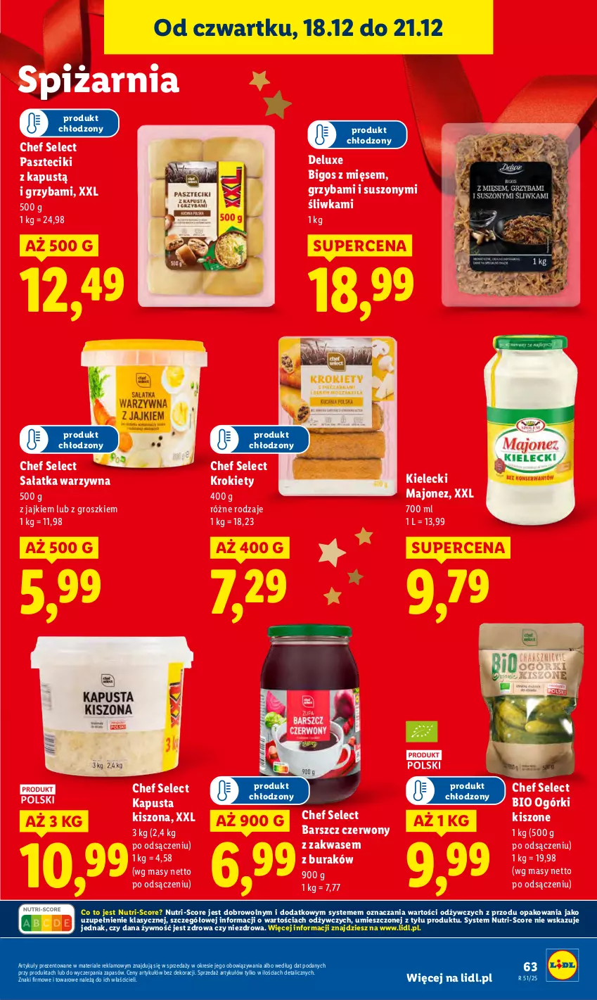 Gazetka promocyjna Lidl - GAZETKA - ważna 18.12 do 21.12.2025 - strona 65 - produkty: Bigos, Kapustą, Krokiety, Majonez, Sałat, Sałatka, Sałatka warzywna