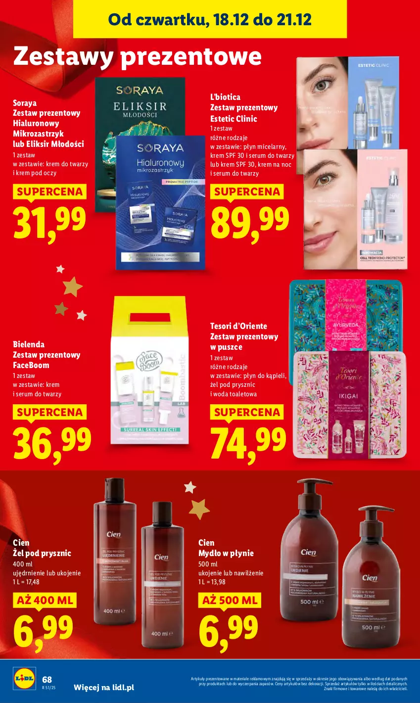 Gazetka promocyjna Lidl - GAZETKA - ważna 18.12 do 21.12.2025 - strona 70 - produkty: Bielenda, Clin, Fa, Krem do twarzy, Krem na noc, Krem pod oczy, Mydło, Mydło w płynie, Płyn do kąpieli, Płyn micelarny, Rum, Ser, Serum, Serum do twarzy, Woda, Woda toaletowa, Zestaw prezentowy