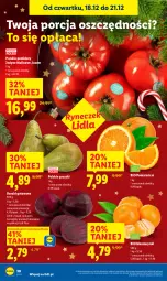 Gazetka promocyjna Lidl - GAZETKA - Gazetka - ważna od 21.12 do 21.12.2025 - strona 30 - produkty: Mandarynki, Por, Pomarańcze, Gruszki, Buraki, Pomidory