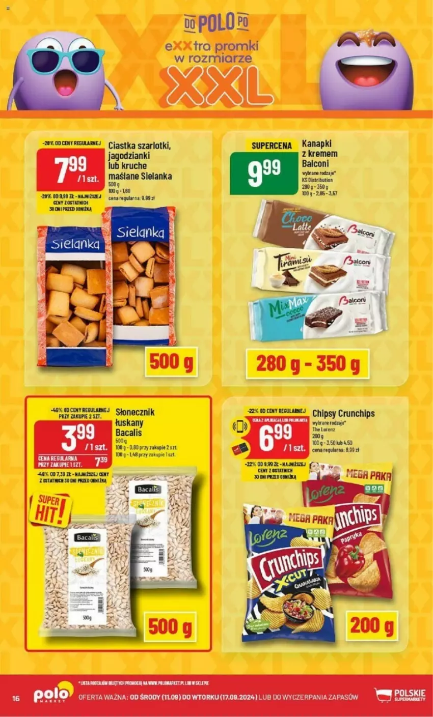 Gazetka promocyjna PoloMarket - ważna 11.09 do 17.09.2024 - strona 8 - produkty: Alcon, Chipsy, Crunchips, Lorenz, Ole!