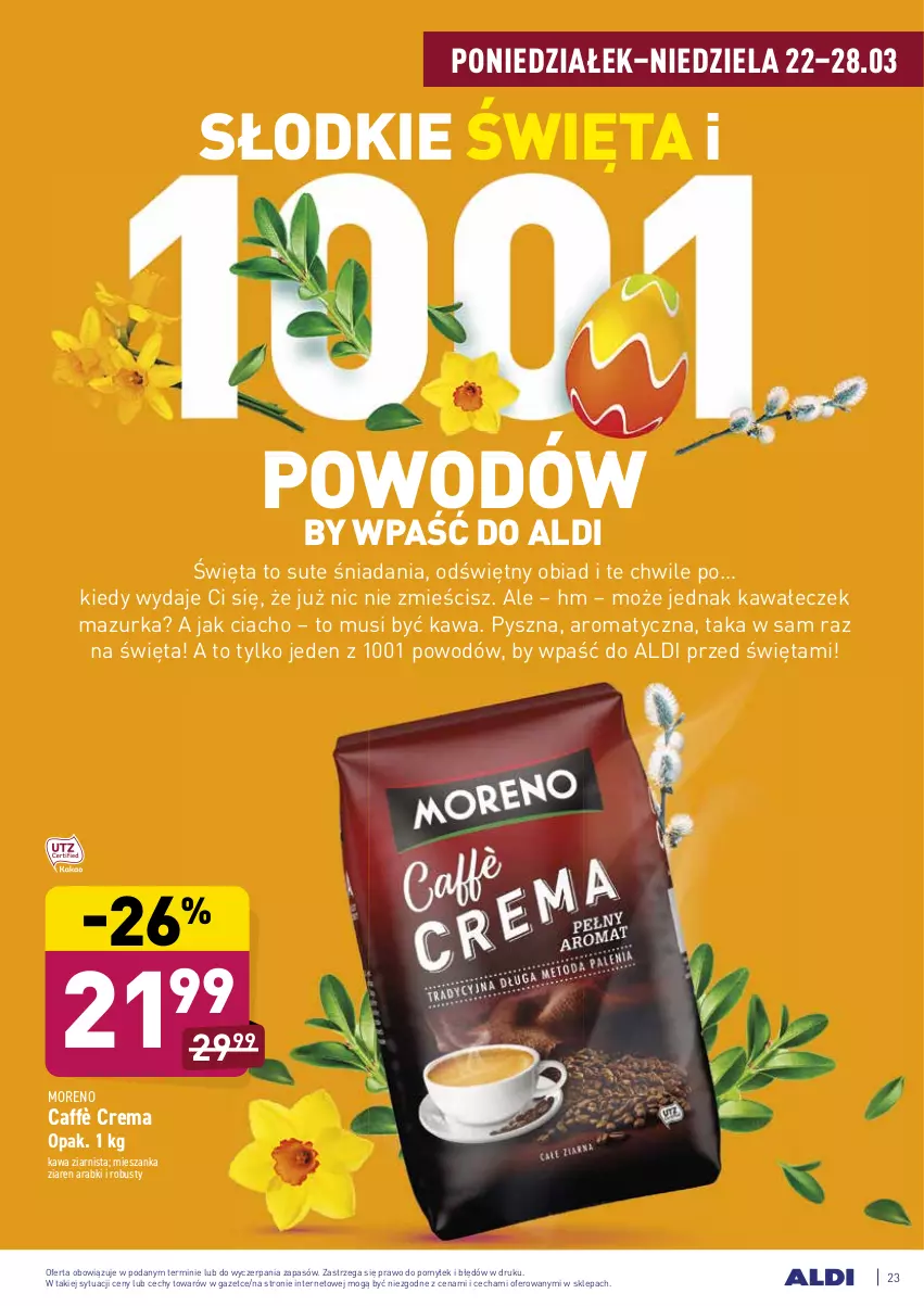 Gazetka promocyjna Aldi - ALE! CENA - ważna 22.03 do 27.03.2021 - strona 23 - produkty: Kawa, Kawa ziarnista, Mus