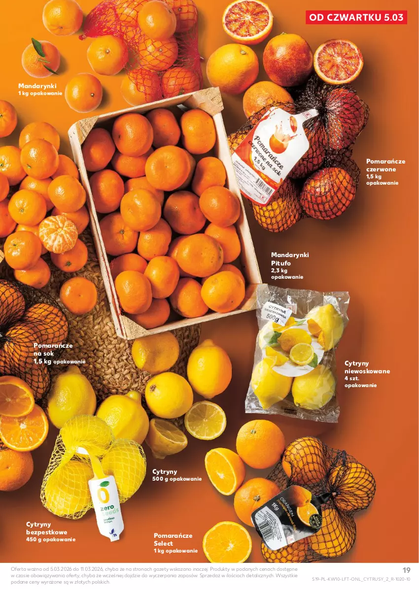 Gazetka promocyjna Kaufland - Gazetka tygodnia - ważna 05.03 do 11.03.2026 - strona 19 - produkty: Cytryny, Mandarynki, Pomarańcze, Sok