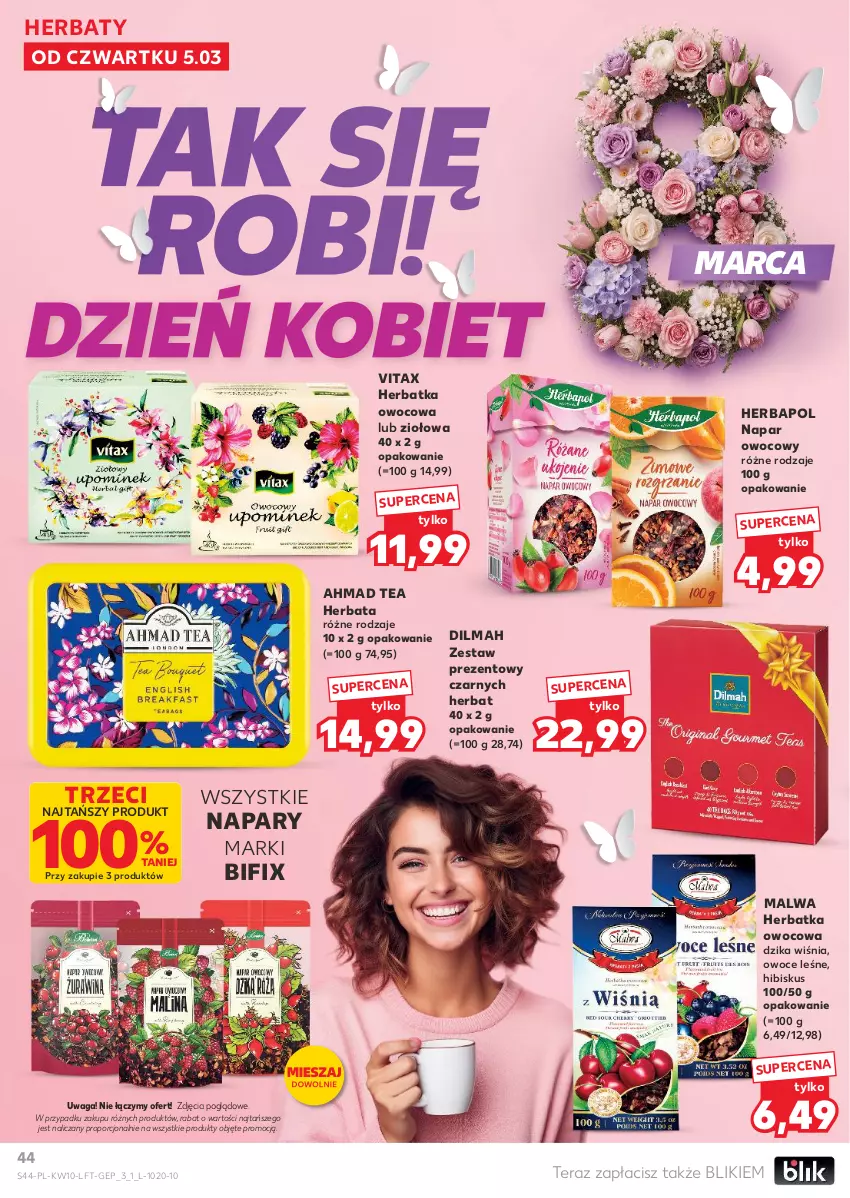 Gazetka promocyjna Kaufland - Gazetka tygodnia - ważna 05.03 do 11.03.2026 - strona 44 - produkty: Dilmah, Herbapol, Herbata, Hibiskus, Owoce, Por, Tera, Vitax, Waga, Zestaw prezentowy