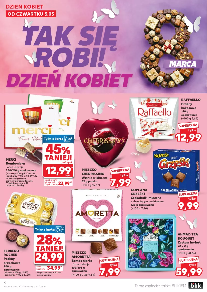 Gazetka promocyjna Kaufland - Gazetka tygodnia - ważna 05.03 do 11.03.2026 - strona 6 - produkty: Bomboniera, Fa, Ferrero, Ferrero Rocher, Goplana, Grześki, Kokos, LANA, Likier, Merci, Praliny, Raffaello, Tera